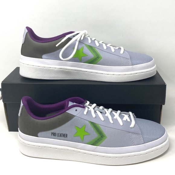 💖MEGA SALE💖Converse Pro Leather OX   Gravel Bold Wasabi Canvas Men’s  170758C - Picture 3 of 10